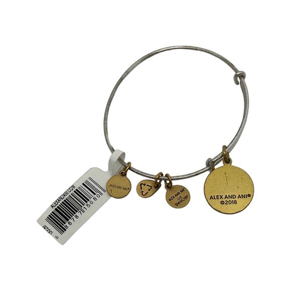 NWT Alex and Ani Hand in Hand Two-Tone Charm Bracelet Exclusive Silver Gold - Picture 5 of 5